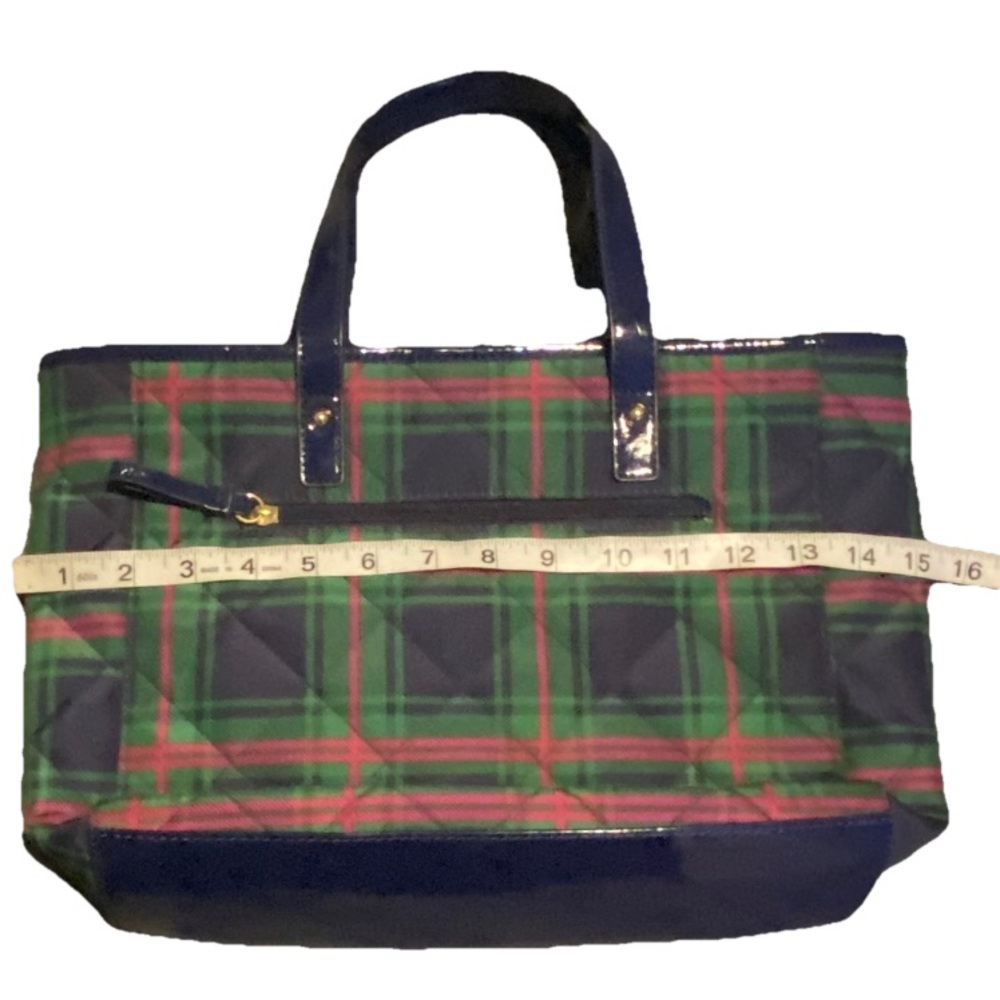 Tommy Hilfiger Blue and Green Plaid Tote - Picture 5 of 9